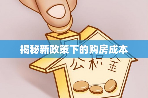 海珠揭秘新政策下的购房成本